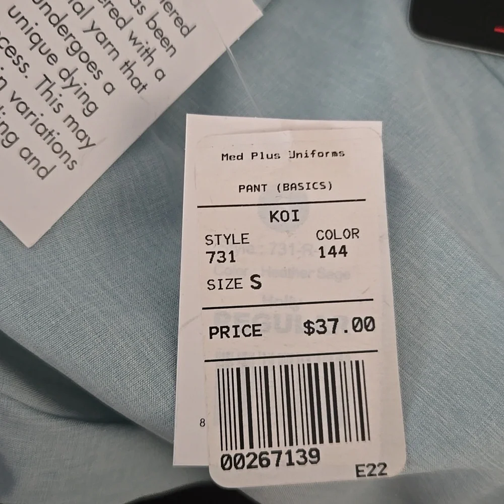 Koi Blue Heathered Scrub Pants - Picture 6 of 7